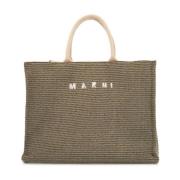 Raffia Effect Tote Tas Marni , Green , Heren