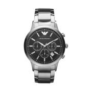 Zilveren Stalen Chronograaf Horloge Armani , Gray , Heren