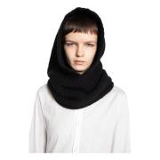 Alpaca Gebreide Hoodwarmer Yohji Yamamoto , Black , Dames