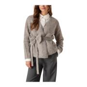 Grijze Strik Cardigan Selected Femme , Gray , Dames