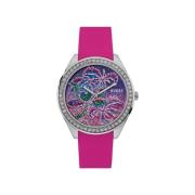 Roze Siliconen Analoge Horloge Guess , Multicolor , Dames