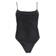 Zwarte Monokini met Strass Patroon Saint Barth , Black , Dames