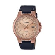 Roze Leren Quartz Analoog Horloge Casio , Black , Heren