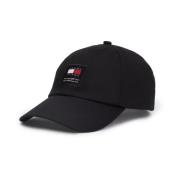 Katoenen Logo Patch Pet - Zwart Tommy Hilfiger , Black , Heren