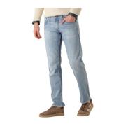 Blauwe Straight Leg Jeans Grover Broek Replay , Blue , Heren