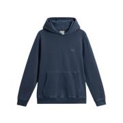 Hoodie van katoen met geborduurd logo Woolrich , Blue , Heren