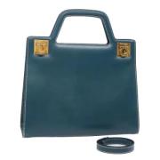 Pre-owned Leather handbags Salvatore Ferragamo Pre-owned , Blue , Dame...