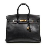 Pre-owned Leather handbags Hermès Vintage , Black , Dames