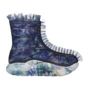 Mesh Overlay Ruffle Print Laarzen UGG , Blue , Dames