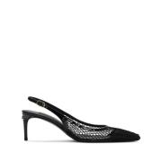 Zwarte platte schoenen met mesh-details Dolce & Gabbana , Black , Dame...