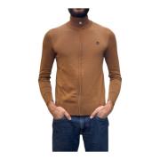 Organisch Katoen Rits-Front Cardigan Timberland , Brown , Heren