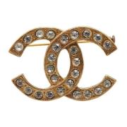 Pre-owned Fabric brooches Chanel Vintage , Yellow , Dames