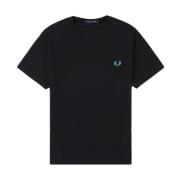 Zwarte katoenen T-shirts en Polos Fred Perry , Black , Heren