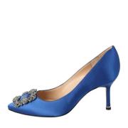 Fabric heels Manolo Blahnik , Blue , Dames