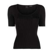 Zwarte Ronde Hals T-shirts en Polos Pinko , Black , Dames