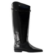 Leather boots TotêMe , Black , Dames