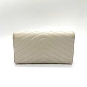 Pre-owned Leather wallets Yves Saint Laurent Vintage , White , Dames