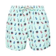 Gedrukte zwemshorts met elastische tailleband MC2 Saint Barth , Green ...