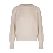 Witte Trui met Etnisch Motief Ermanno Scervino , White , Dames