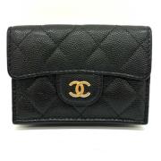 Pre-owned Leather wallets Chanel Vintage , Black , Dames