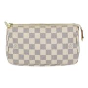 Pre-owned Canvas clutches Louis Vuitton Vintage , Beige , Dames