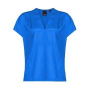 Flowing Silk Blouse met Ruches Pinko , Blue , Dames