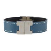 Pre-owned Leather bracelets Hermès Vintage , Blue , Dames