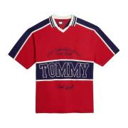 Unisex Polo Shirt met Color Block Tommy Hilfiger , Red , Dames