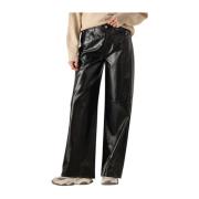 Gestructureerde vegan leren broek Catwalk Junkie , Black , Dames