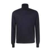 Blauwe Merino Coltrui Sweater Filippo De Laurentiis , Blue , Heren