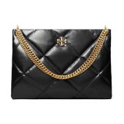 Zwarte Diamantquilt Schoudertas Tory Burch , Black , Dames