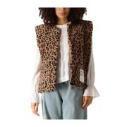 Luipaard Teddy Gilet voor vrouwen Colourful Rebel , Brown , Dames