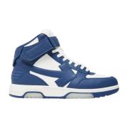 Mid Top Sneakers met Velcro Sluiting Off White , Blue , Dames