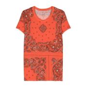 Oranje All Over Print T-shirts Majestic Filatures , Orange , Dames