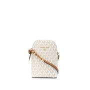 Witte Logo Crossbody Tas Michael Kors , Beige , Dames