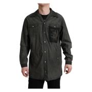 Donkergrijs Katoenen Knoopshirt Dolce & Gabbana , Gray , Heren