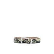 Python-geprinte riem met zilveren gesp Khaite , Multicolor , Dames