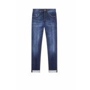 Skinny Fit Lage Taille Blauwe Jeans Dondup , Blue , Heren