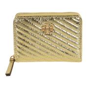 Metallic Portemonnee Kira Stijl Tory Burch , Yellow , Dames