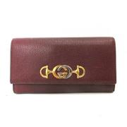 Pre-owned Leather wallets Gucci Vintage , Red , Dames