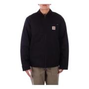 Zwarte Jassen met Voorlogo Rits Carhartt Wip , Black , Heren