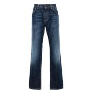 Geborduurde Logo Denim Jeans Dolce & Gabbana , Blue , Heren