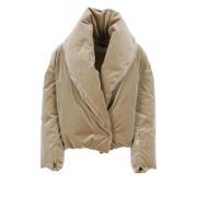 Beige Katoenen Fluwelen Donsjas Antonelli Firenze , Beige , Dames