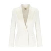 Ivoor Satijnen Reversjasje Elisabetta Franchi , White , Dames