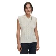 Gezellige witte tricot vest Alohas , White , Dames