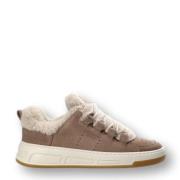 Taupe Suede Skater Sneakers met Lamswol Copenhagen Studios , Brown , D...