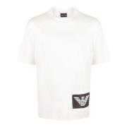 Katoenen T-shirt met adelaarslogo Emporio Armani , White , Heren