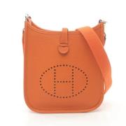 Pre-owned Leather shoulder-bags Hermès Vintage , Orange , Dames