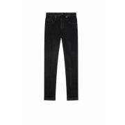 Skinny Fit Zwart Stretch Denim Jeans Dondup , Black , Heren