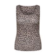 Zwart Luipaardmouwloze Top Only Carmakoma , Multicolor , Dames